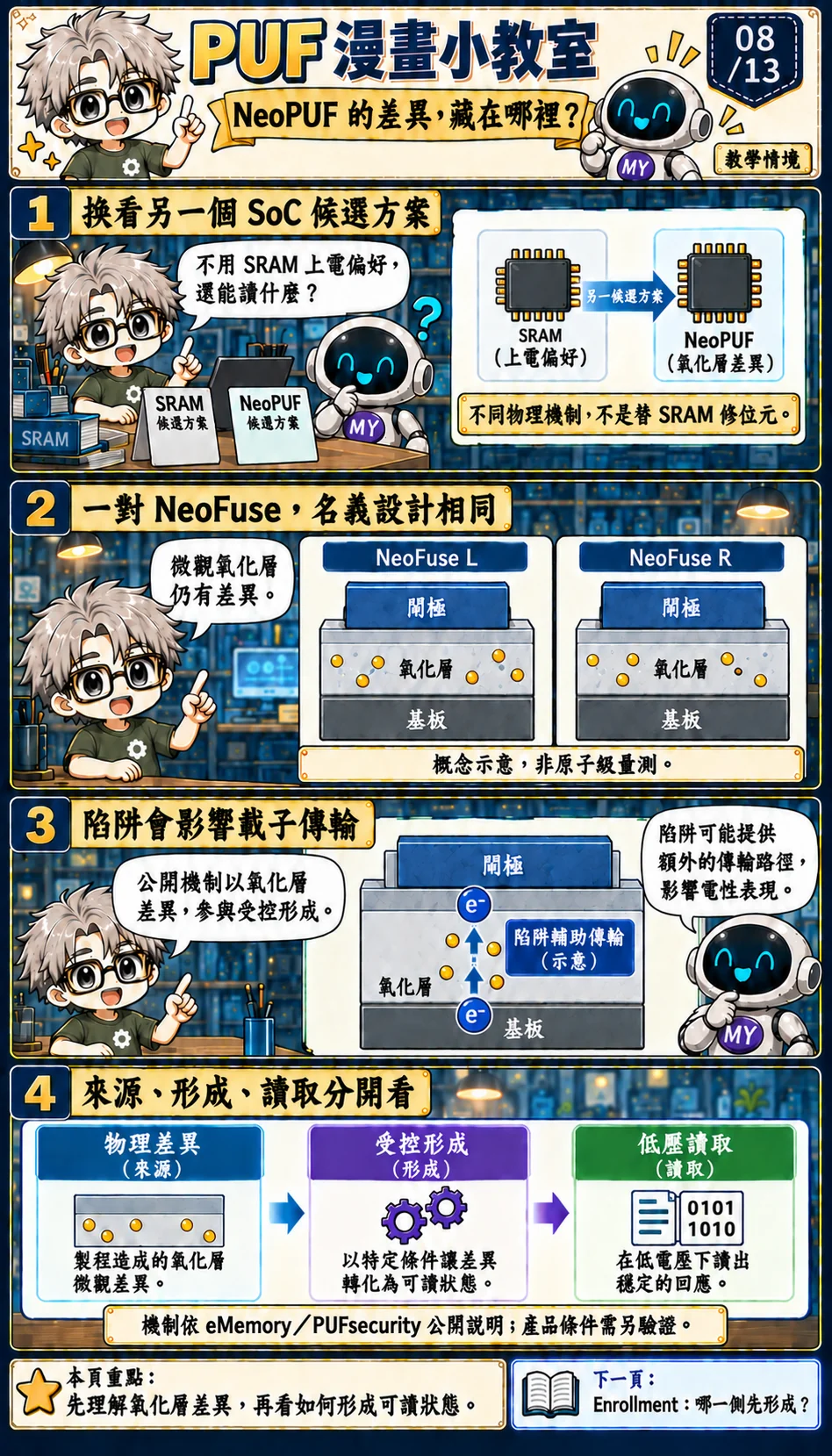 NeoPUF 的氧化層變異、受控形成與低電壓讀取是三個不同層次。