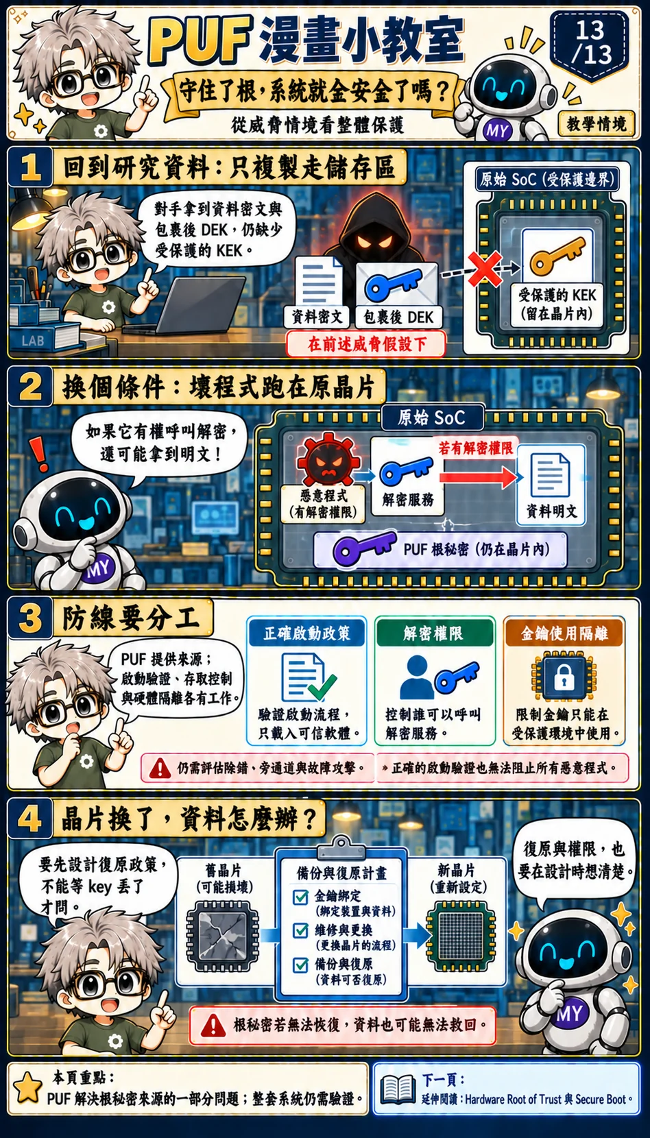 複製儲存內容、濫用原晶片服務與主機板故障,需要不同防線與復原政策。